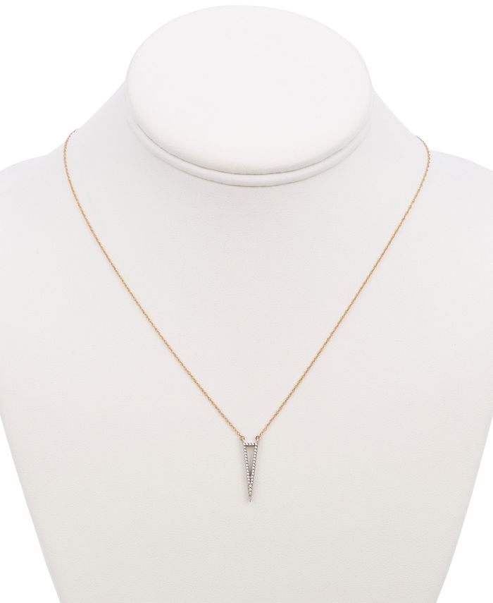 Elsie May Diamond Accent Tall Open Triangle Pendant Necklace, 17" + 1