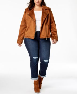 plus size suede jacket