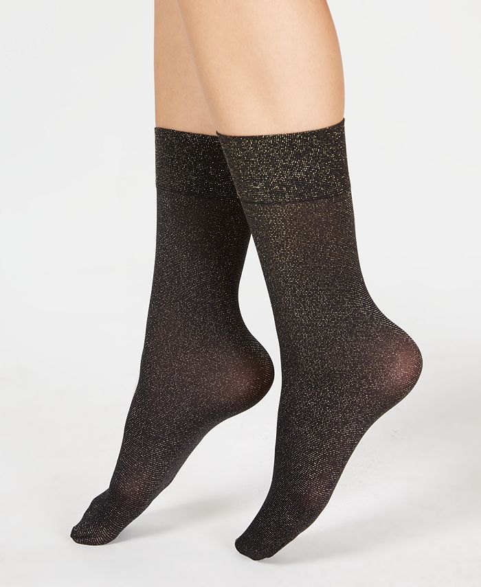 SPANX Gold-Tone Shimmer Half-Calf Socks - Macy's