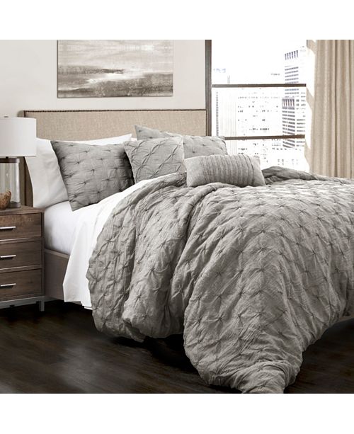 Lush Decor Ravello Pintuck 5 Piece Full Queen Comforter Set