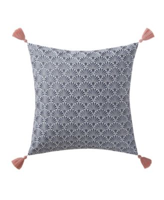Oceanfront Resort - Indienne Paisley Embroidered Scallop 18" x 18" Decorative Pillow
