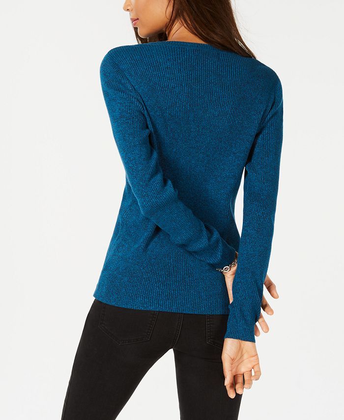 Karen Scott Cotton Ribbed Sweater, Created for Macy's - Macy's