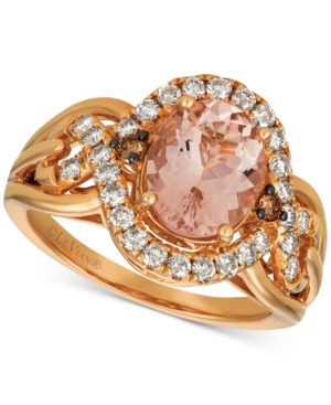 image of Le Vian Morganite (1-3/4 ct. t.w.) & Diamond (5/8 ct. t.w.) Ring in 14k Rose Gold