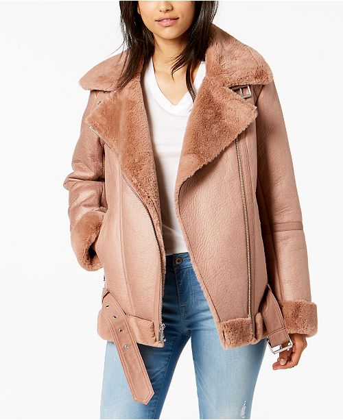 Bcbgeneration Asymmetrical Faux Shearling Moto Coat Reviews