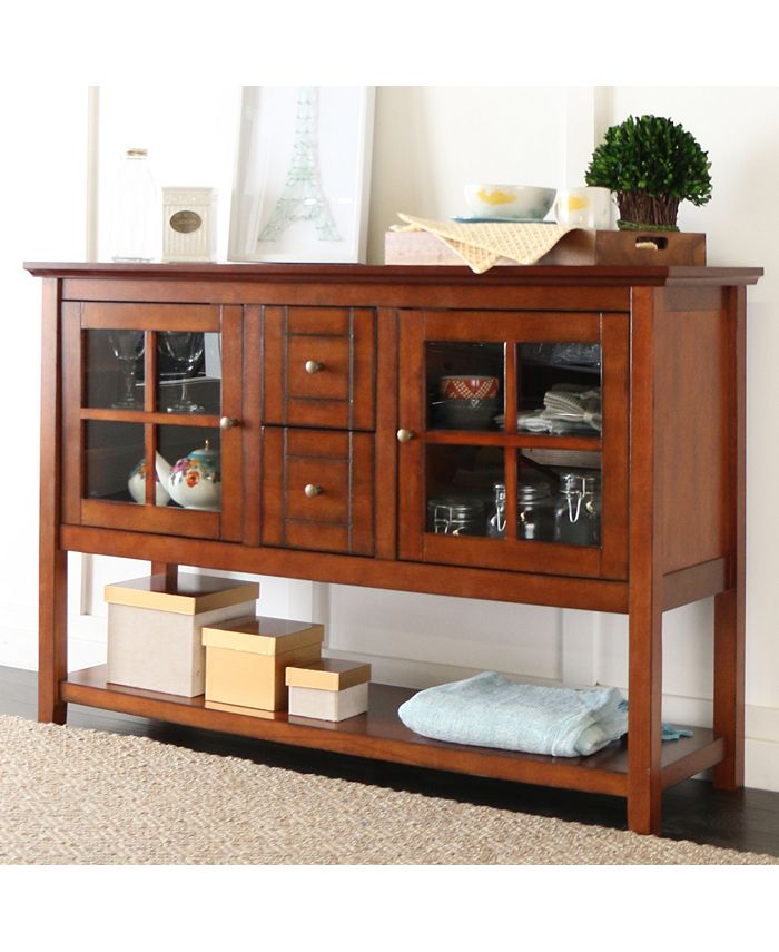 Walker Edison 52" Wood Console Table Buffet TV Stand Brown Macy's