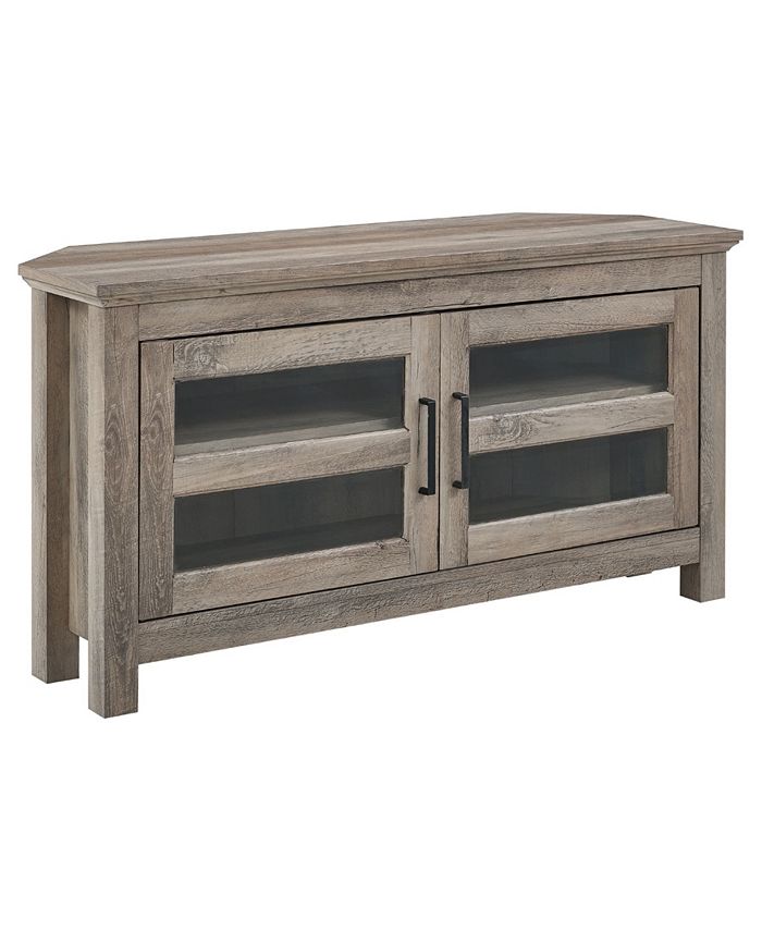 Walker Edison 44" Corner Wood TV Console Grey Wash Macy's