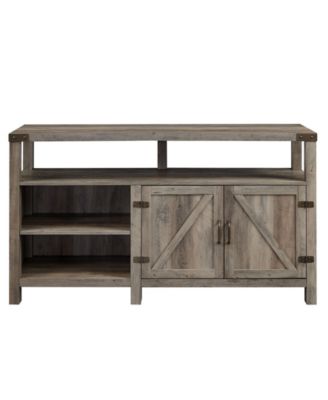 Walker Edison 58" Highboy Farmhouse TV Stand Media Console with Barn Doors - Grey Wash