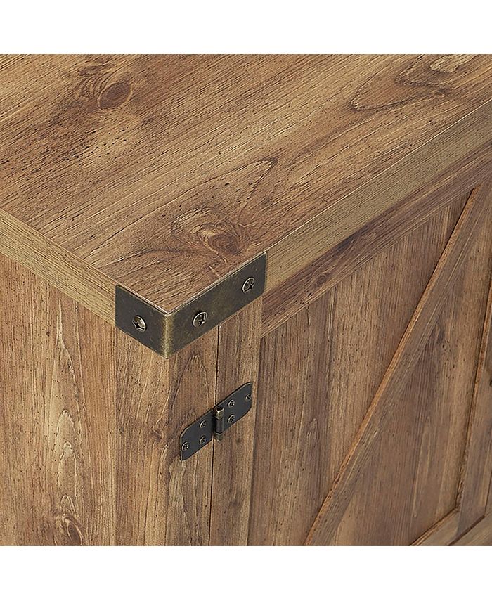 Walker Edison 58" Rustic Farmhouse Barn Door Fireplace TV Stand Storage