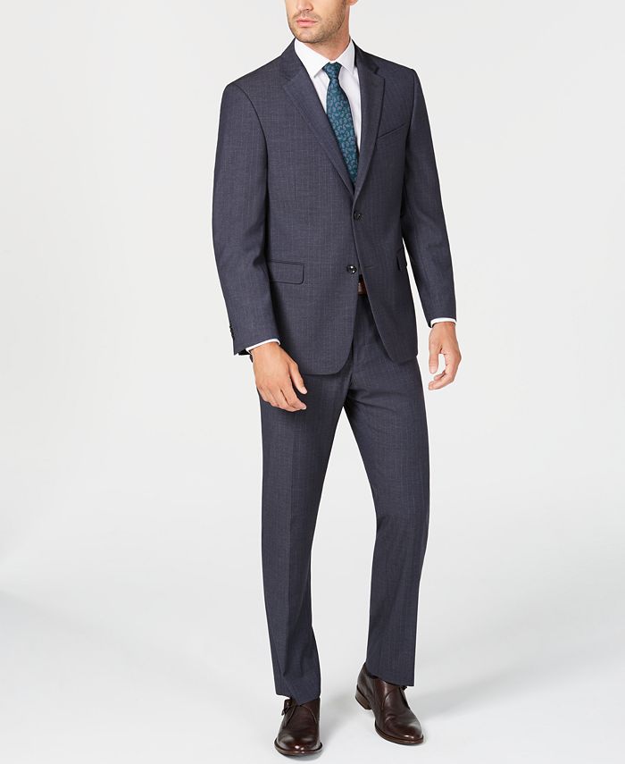 Tommy Hilfiger Men's Modern-Fit THFlex Stretch Navy/Gray Stripe Suit ...