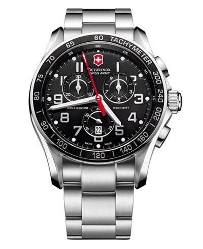 Victorinox Swiss Army Watch, Men's Chronograph Classic XLS Stainless ...