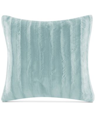 Duke Ribbed Faux-Fur Decorative Pillow, 20" x 20"