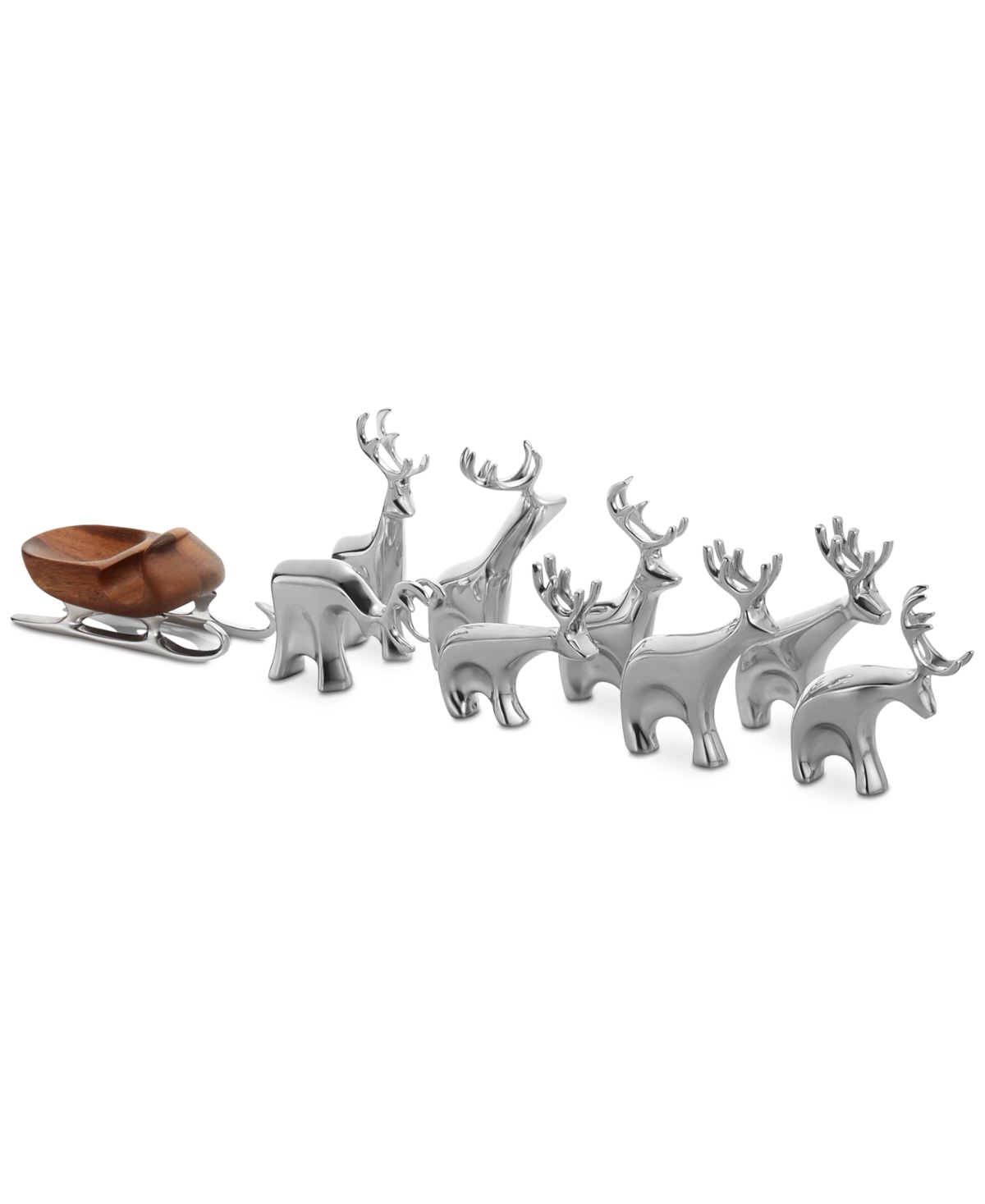 Mini Reindeer 9-Pc. Set - Silver And Gold
