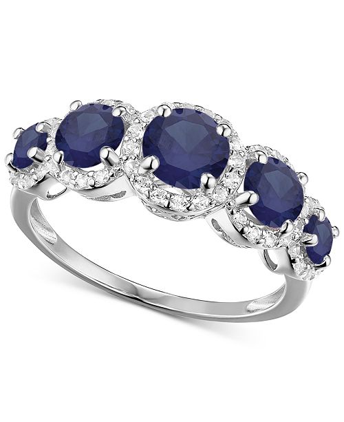 Macy S Simulated Sapphire Ring In Sterling Silver Reviews