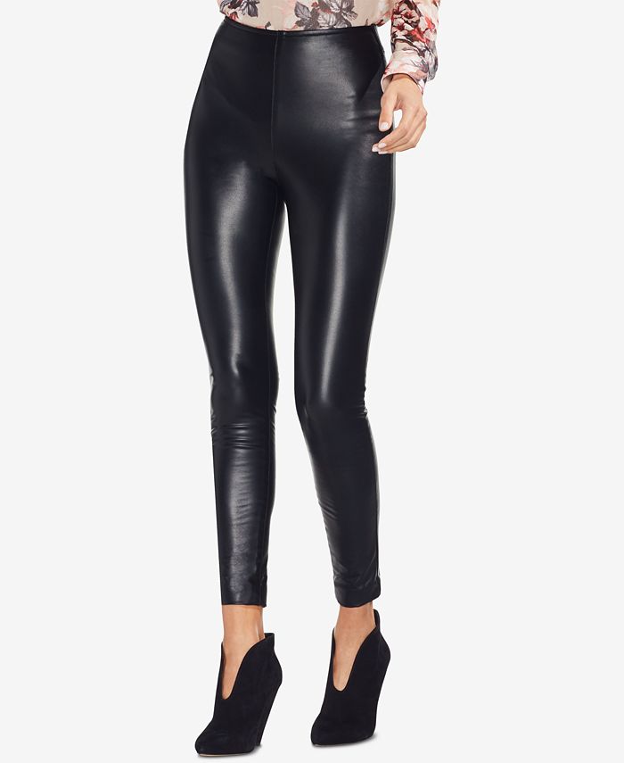 Topshop Faux Leather Skinny Fit Pants in Black