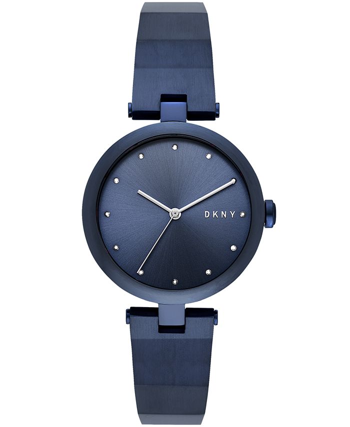 DKNY Women's Eastside Blue Stainless Steel Half-Bangle Bracelet Watch ...