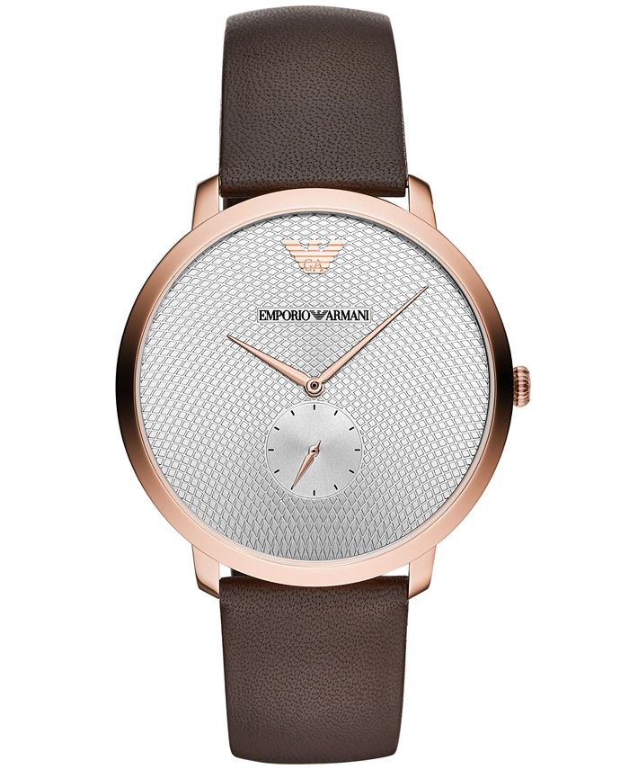 Emporio Armani Men s Brown Leather Strap Watch 42mm Macy s