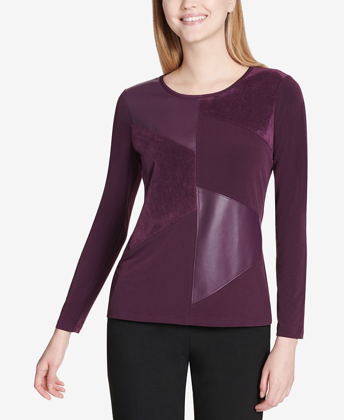 Calvin Klein MixedMedia Top Macy's