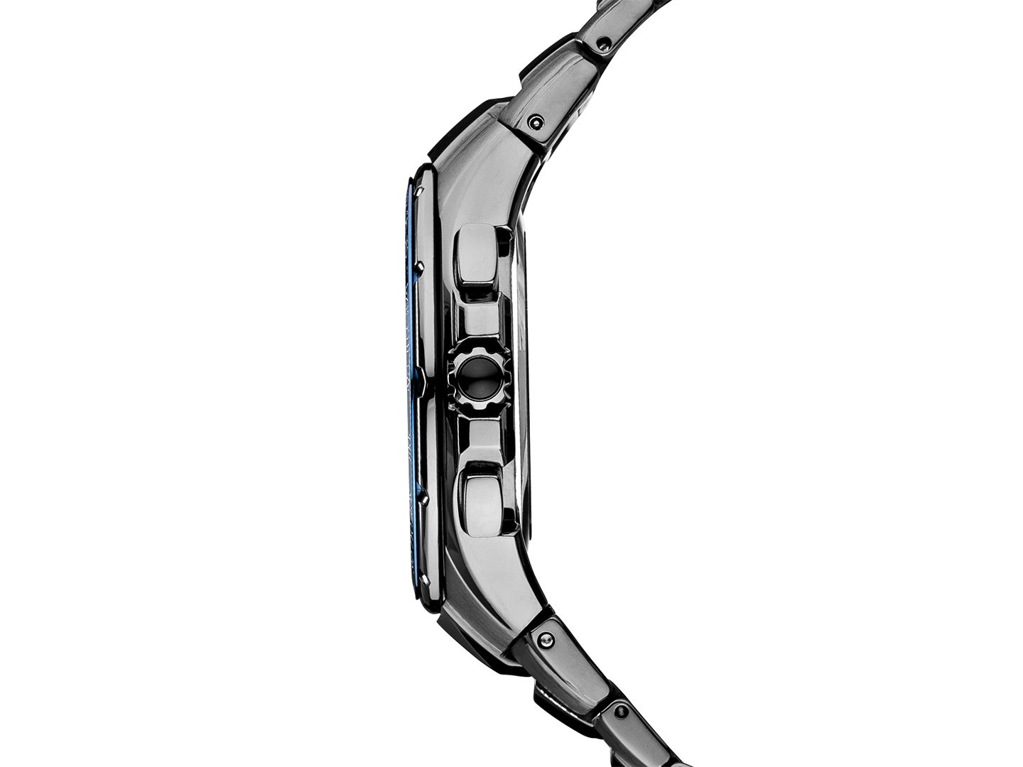 Мужские часы Seiko Radio Sync Solar Chronograph Coutura Black Stainless Steel Bracelet Watch 44.5mm — фото 2