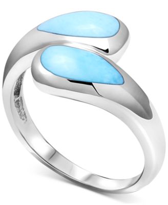 Marahlago - Larimar Bypass Ring in Sterling Silver