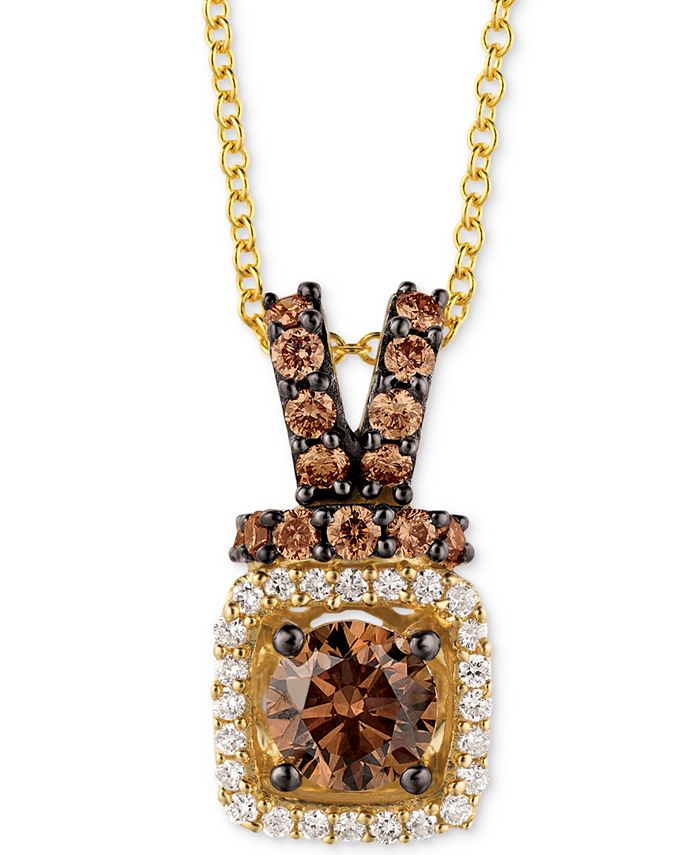 Le Vian - Diamond Halo 18" Pendant Necklace (3/4 ct. t.w.) in 14k Gold