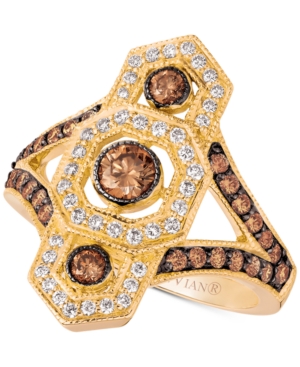 image of Le Vian Chocolate Deco Diamond Ring (1 ct. t.w.) in 14k Gold
