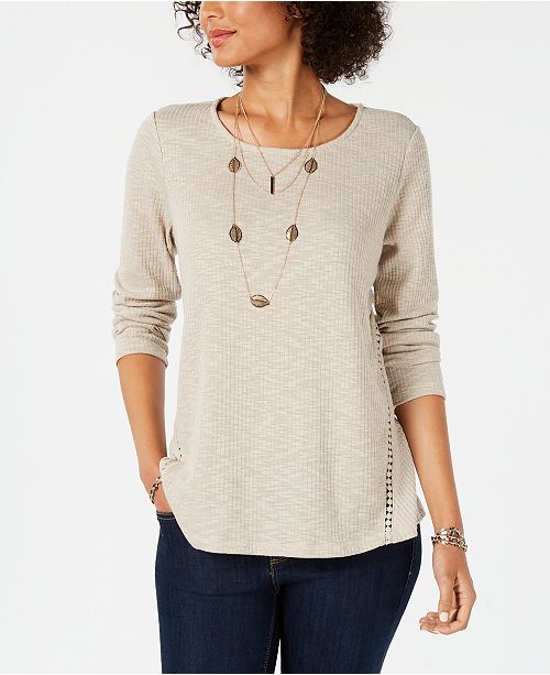 Style Co Waffle Knit Top Created For Macy S Reviews Tops