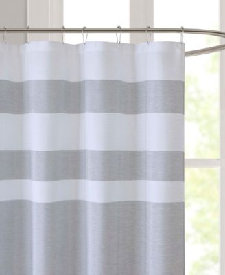 JLA Home Spa Waffle Textured Stripe 72" x 72" Shower Curtain