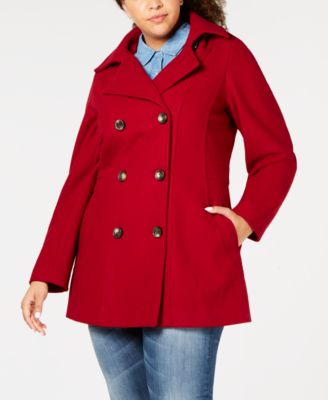 plus size pea coats with hoods