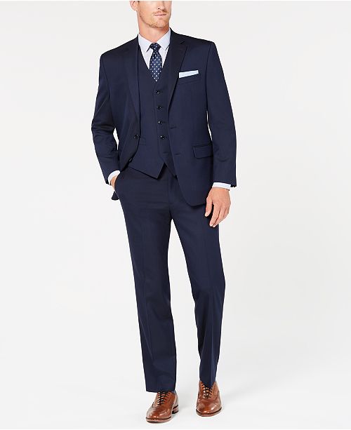 Club Room Men's ClassicFit Stretch Navy Twill Vested Suit, Created for Macy's & Reviews Suits