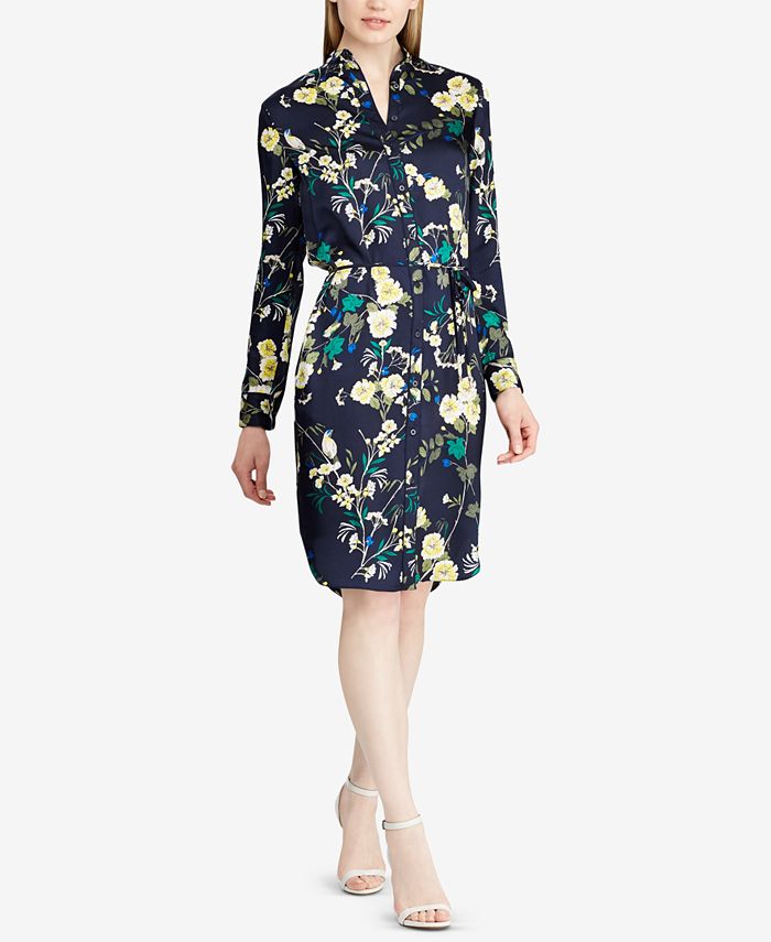 Lauren Ralph Lauren Floral-Print Twill Shirtdress - Macy's
