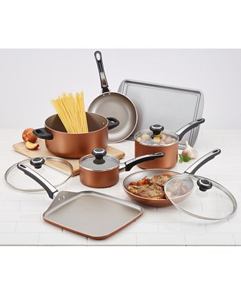 Farberware 17-Pc. Non-Stick Aluminum Cookware Set - Macy's