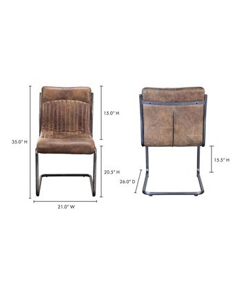 Moe's Home Collection - ANSEL DINING CHAIR LIGHT BROWN-SET OF TWO