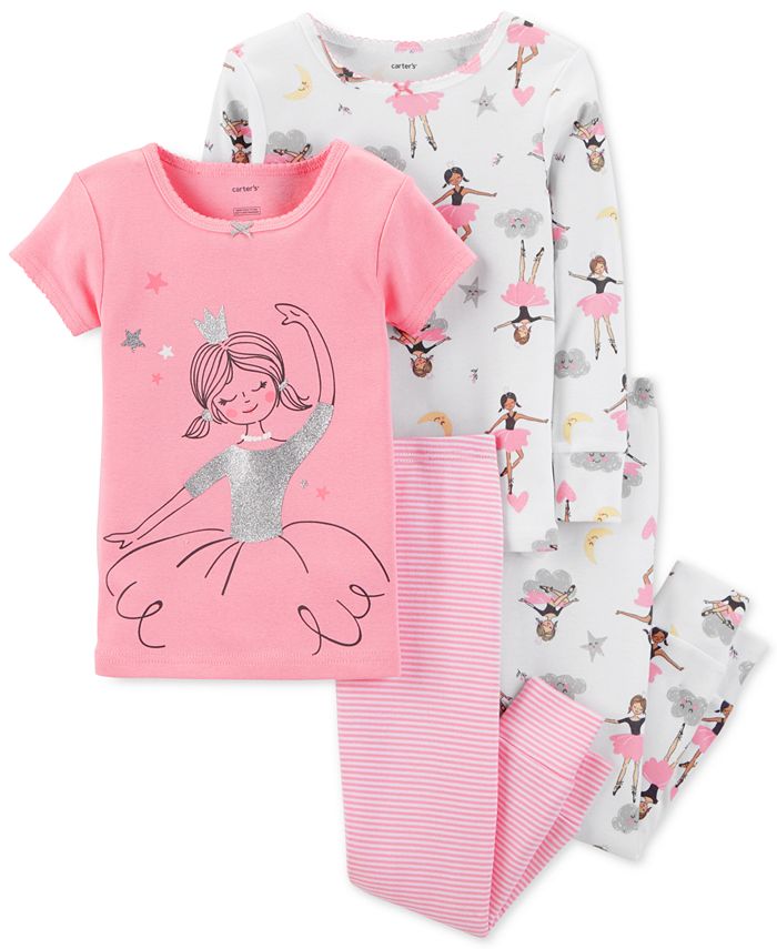 Carter's Toddler Girls 4Pc. Ballerina SnugFit Cotton Pajama Set Macy's