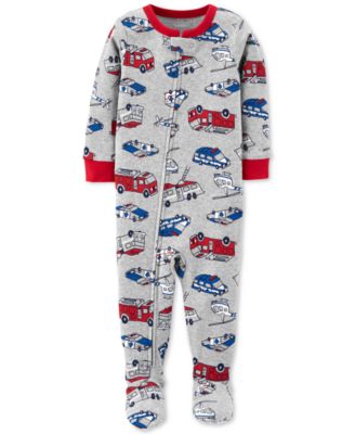 Carter's - Baby Boys 1-Pc. Rescue-Print Footed Pajamas
