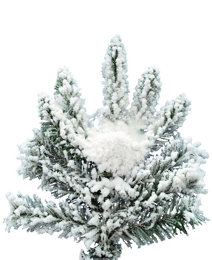 Vickerman 6.5' Flocked Utica Fir Slim Artificial Christmas Tree Unlit