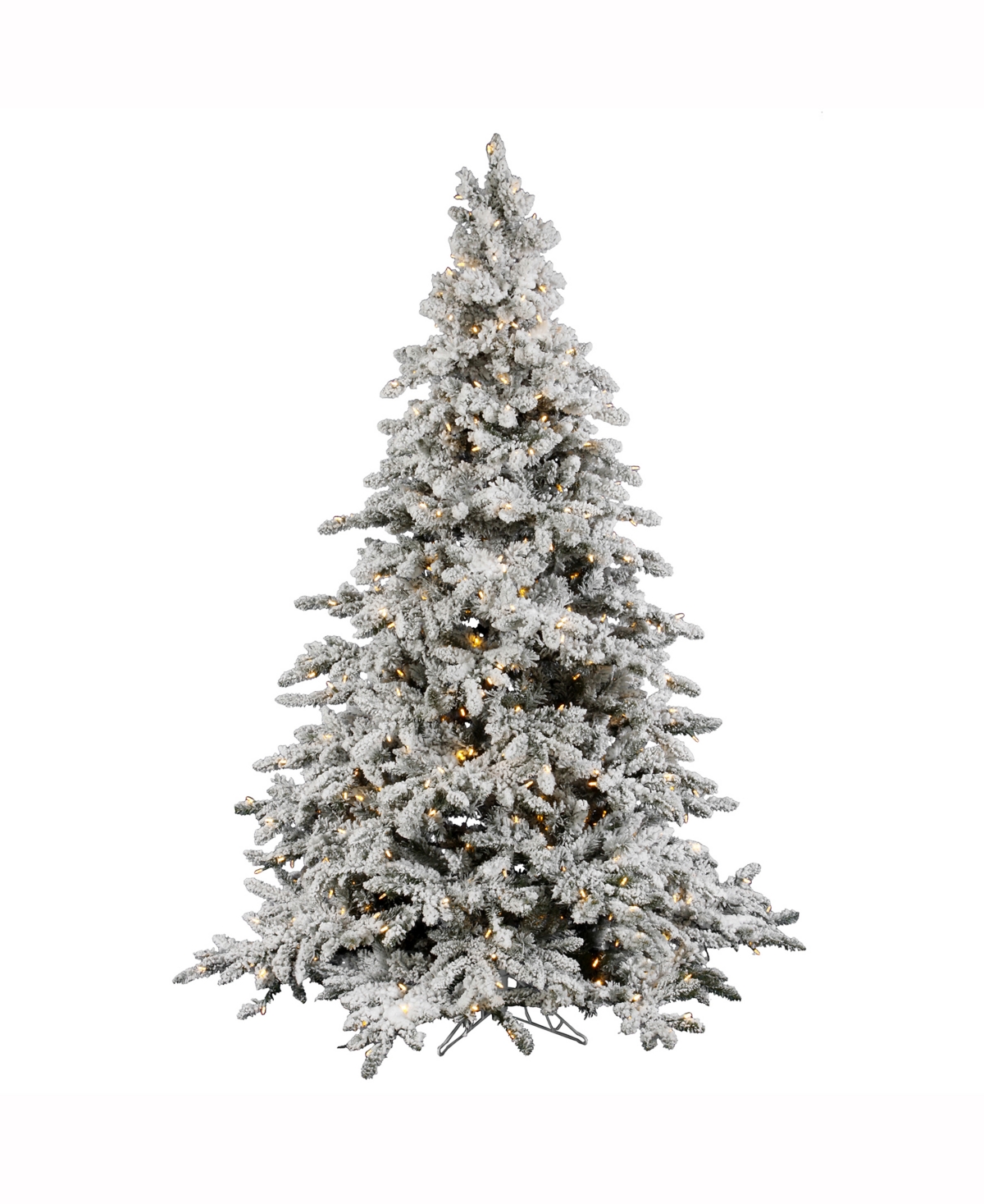 6.5' Flocked Utica Fir Artificial Christmas Tree with 600 Warm White Led Lights - White