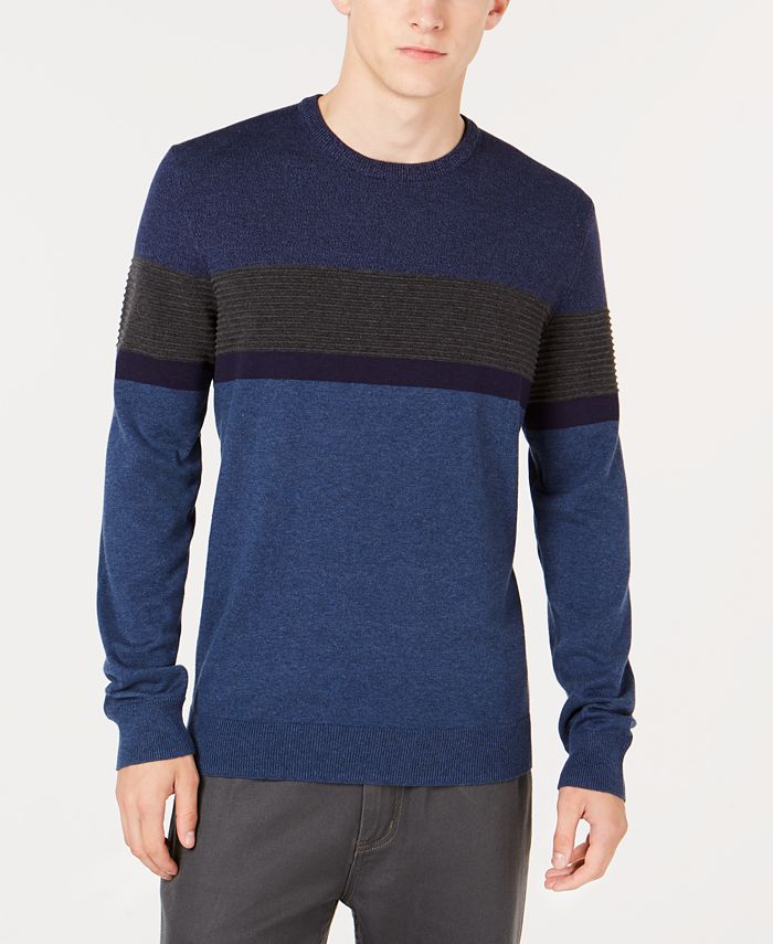Alfani Men's Ottoman Striped Sweater, Created for Macy's - Macy's
