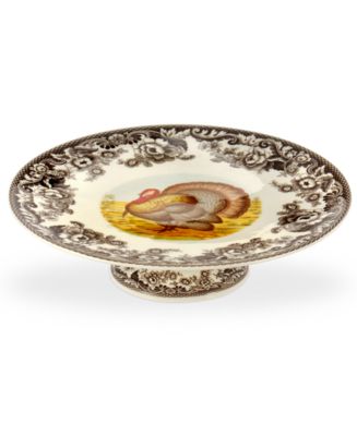 Spode Woodland Turkey Footed Cake Plate - Macy's