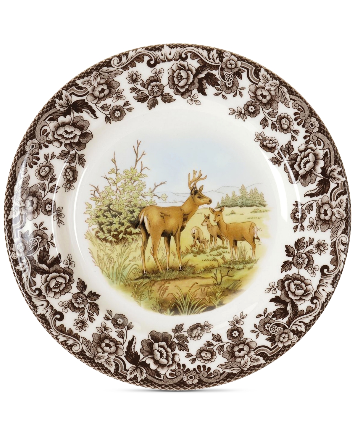 Woodland Deer Salad Plate - Brown
