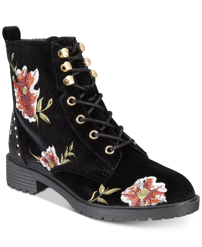 Material Girl Odelia Lace Up Combat Booties Created for Macy s