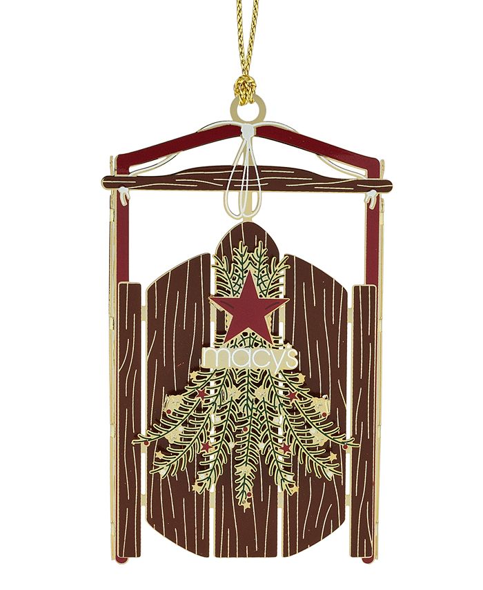 ChemArt Timeless Manger Ornament - Decorazione Natalizia A Forma Di Presepe, Finitura Oro, Made In USA, Anti-ossidazione