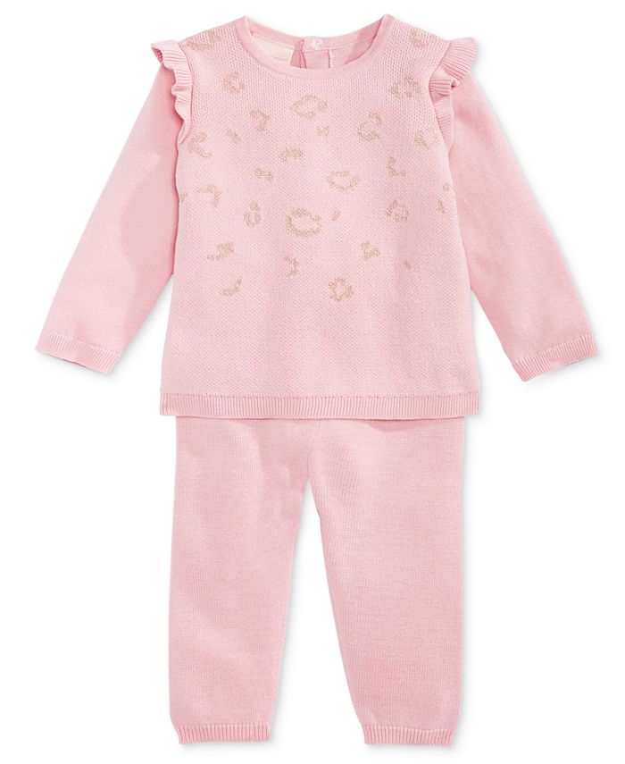 First Impressions Baby Girls Cotton Sweater & Pants Set, Created for ...