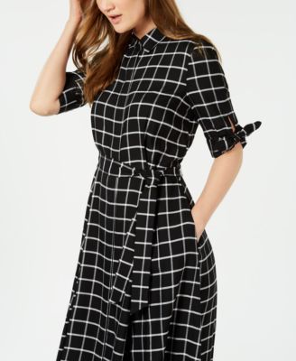 Calvin Klein Plaid Maxi Shirtdress