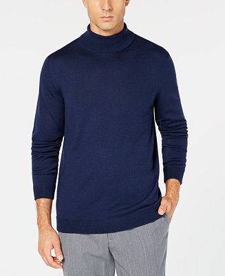 Tasso Elba Men's Merino Wool Turtleneck Sweater, Created for Macy's ...