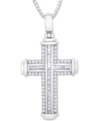 cross diamond necklace mens