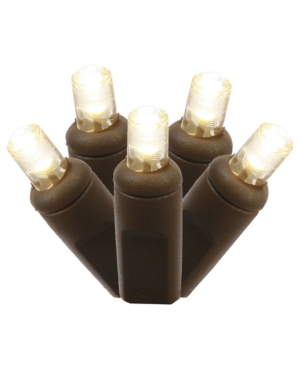 Vickerman 100 Warm White Wide Angle Led Light on Brown Wire 50' Christmas Light Strand