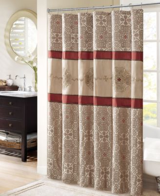 maroon shower curtain