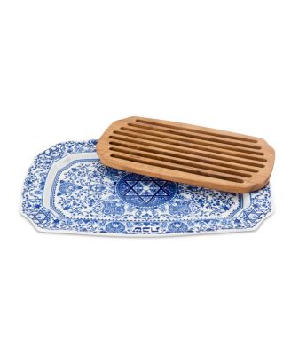 Spode - Challah Tray with Wooden Insert