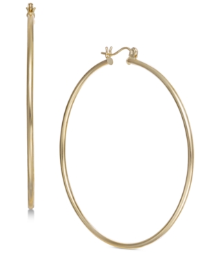 image of Large Polished Hoop Earrings in 14k Gold