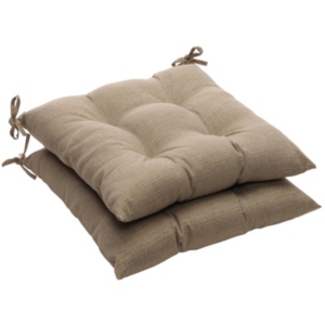 Pillow Perfect Monti Chino Wrought Iron Seat Cushion, Set Of 2 In Tan